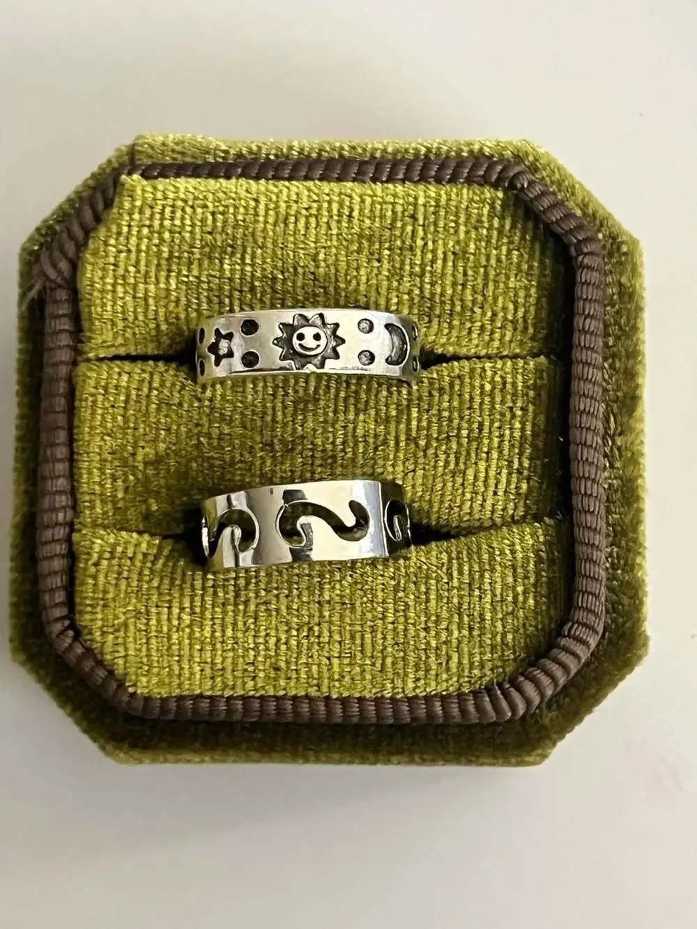 Sterling Silver Celestial Sun Moon Star and Cutout Wave Adjustable Toe Ring Set